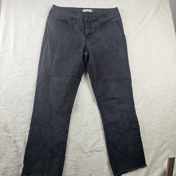 Yummie by Heather Thompson Jeans Straight Black Denim 32 Dark Denim Stretch - Picture 1 of 11